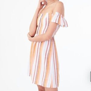 Aeropostale Striped Off-the-Shoulder Dress